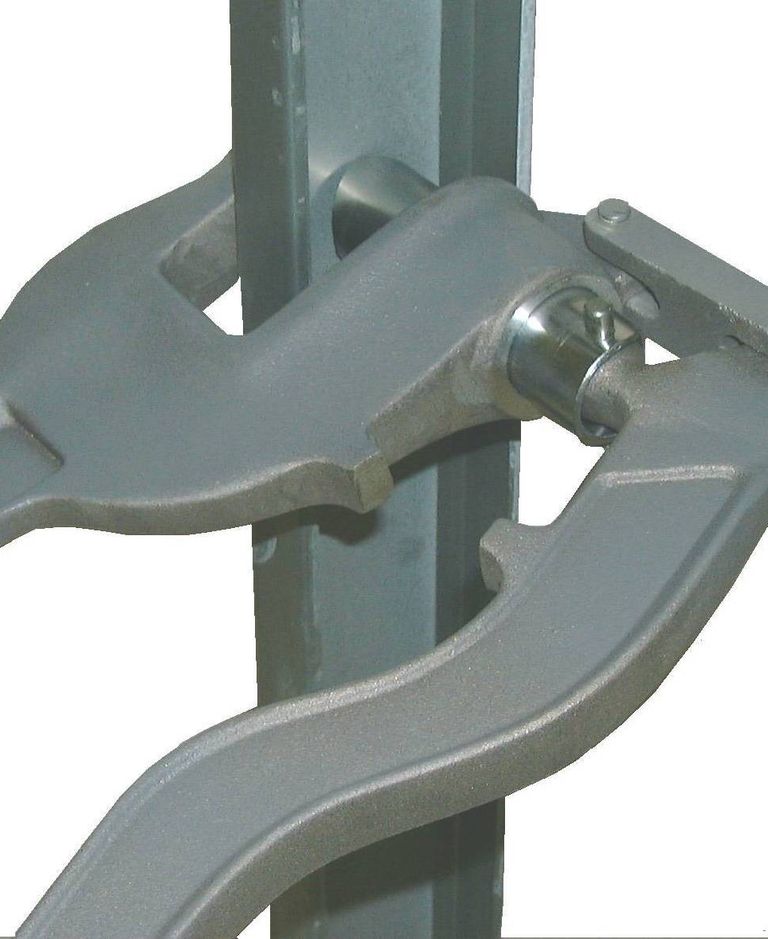 ET5 tool punching a hole in metal stud.   Link to ET5 metal stud punch in store. 